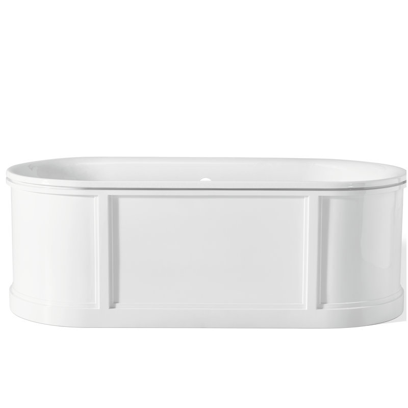 Buckingham 69.88'' L Freestanding Soaking Bathtub, White Interior with White Exterior