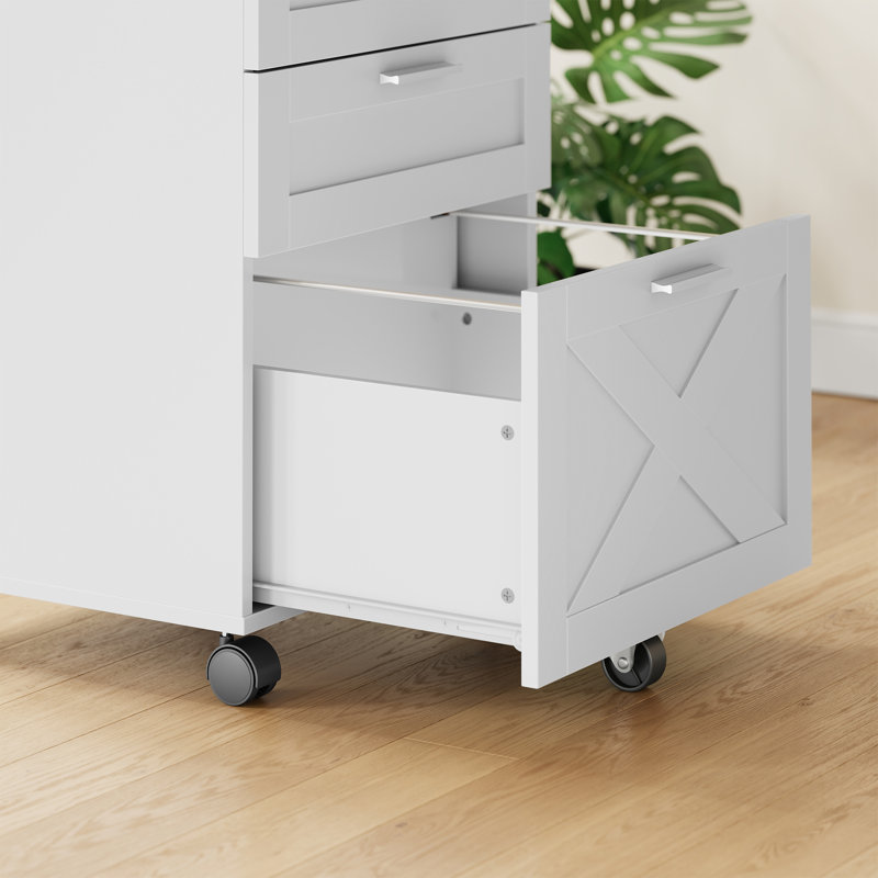 40cm Wide 3 -Drawer File Cabinet, White
