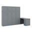 Lit escamotable avec bureau, tablettes de rangement et grandes armoires-233348580