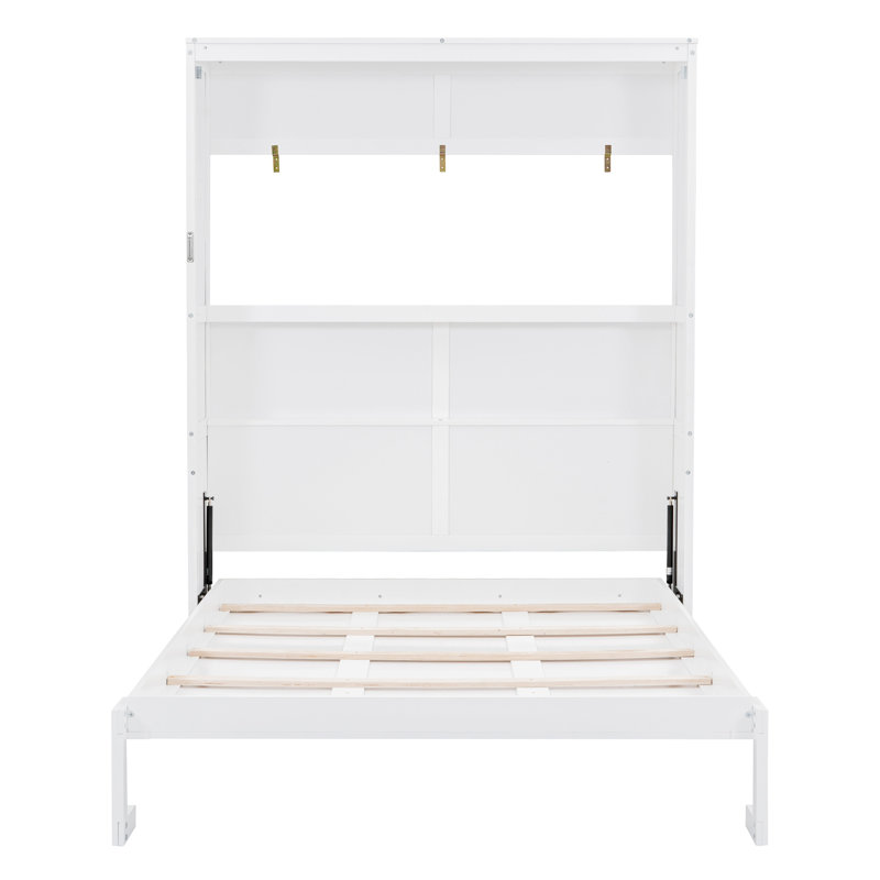 Grand lit escamotable mural avec tablettes