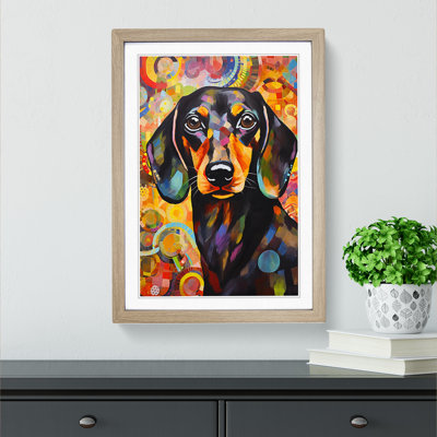 Dachshund Abstract - Framed Print