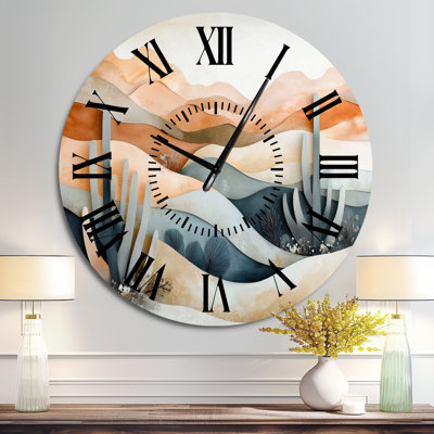 Paper Dunes Cactus - Southwestern Oversized Metal Wall Clock