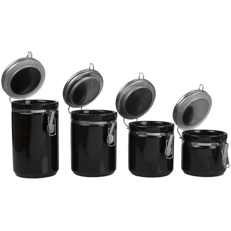 Ensemble de pots de cuisine 4 pièces, Noir