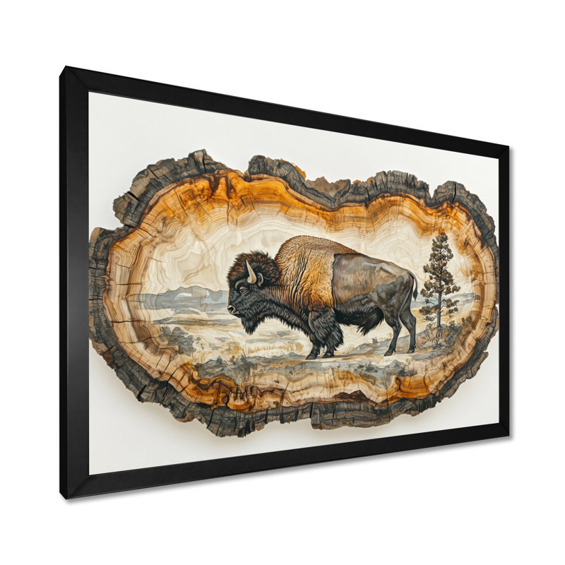 Gianluka II - Animals Large Wall Art, Cadre simple, Noir, H 12 po x l 20 po