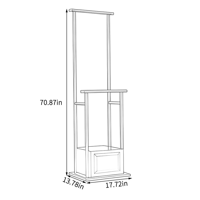 Solid Ebony Hallstand with Drawer