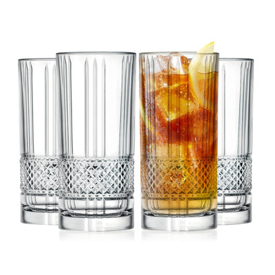 Highball Glass - Drinking Glasses - Set of 4 - Hiball Tumblers - 13 oz