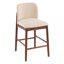 Tabouret de comptoir d'intérieur en bois rembourré, ensemble de 2, avec structure en bois d'hévéa durable et assise rembourrée confortable