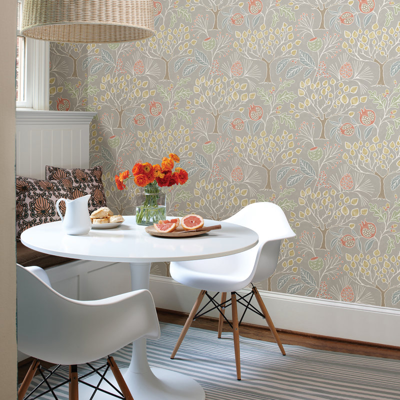 Rouleau de papier peint L 33 pi x l 20,5 po Shiloh, Gris clair