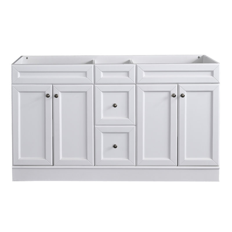 Base de meuble-lavabo double 60 po seulement en blanc