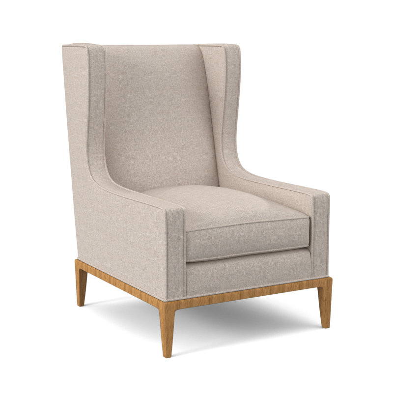Fauteuil à oreilles 28 po Claxton, ambre, Lin Elise