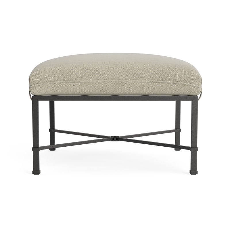 Venetian Outdoor Ottoman, Textured Pewter, Fushion Neptune