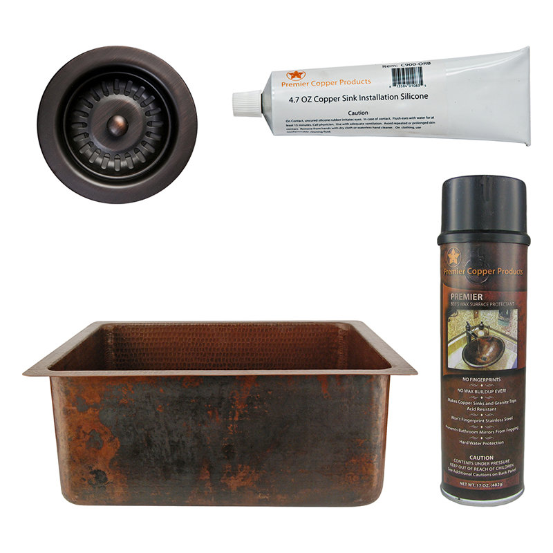 Premier Copper Products BSP5_BREC20DB-D Bar Sink And Drain Package
