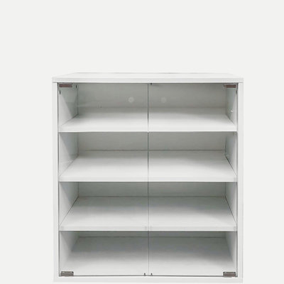 Glass Door Shoe Box Shoe Storage Cabinet With RGB Led Light