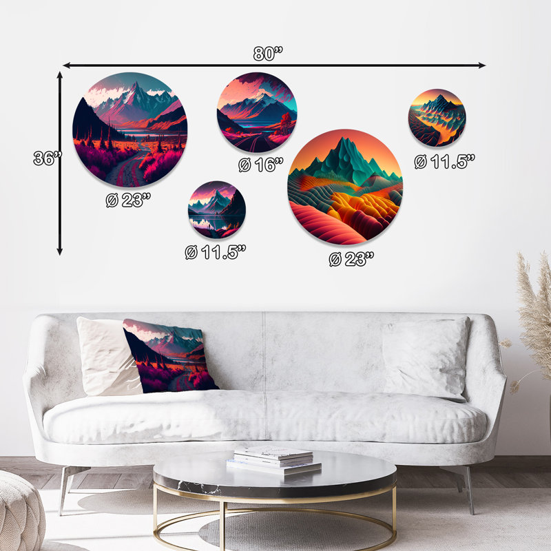 Ensemble de 5 décorations murales en métal