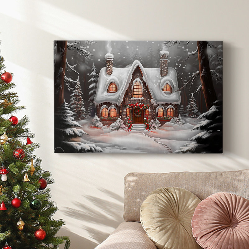 Art des Fêtes de Noël - Toile tendue avec châssis - Série 3-XCV, H 8 po x l 12 po