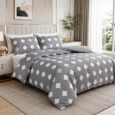 Microfiber Polka Dots Duvet Cover Set