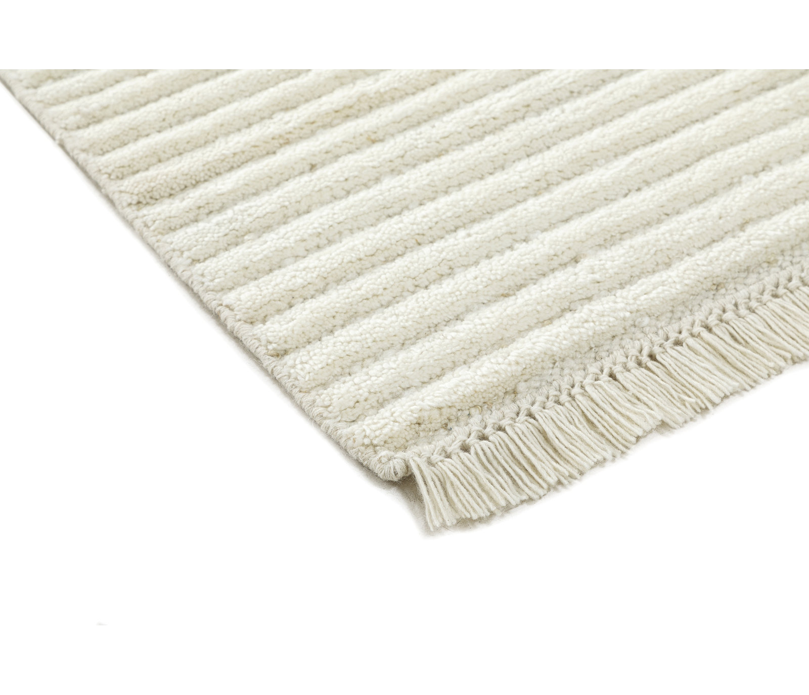 Alar Ivory Hand-Woven Wool Rug, Rectangle 2' x 3'