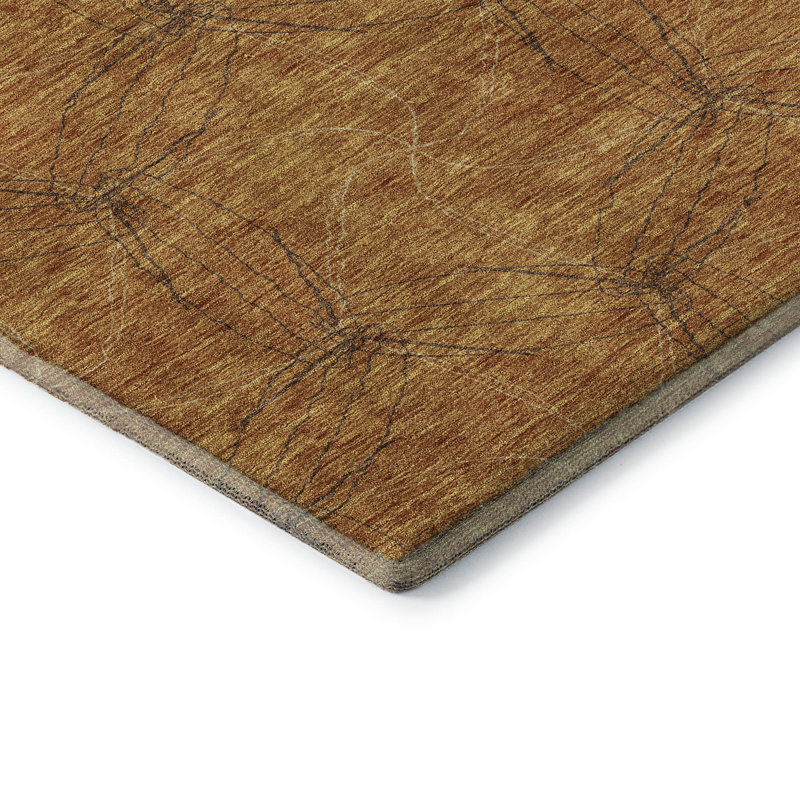 Tapis en cuivre Prisco lavable à la machine de qualité supérieure, Rond 8 pi