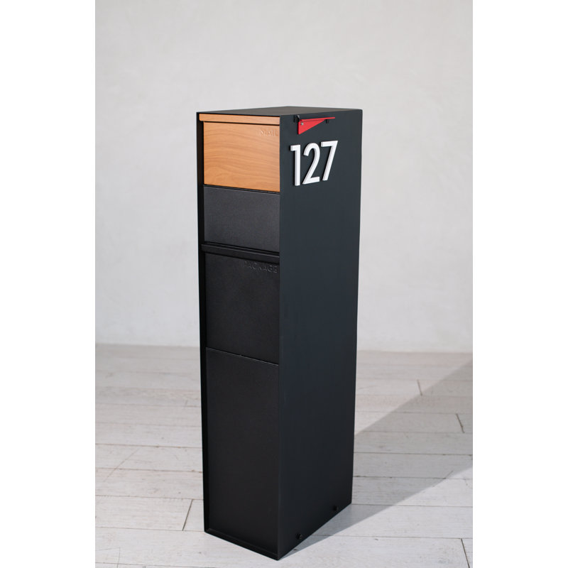 Boîte aux lettres Safe Harbor avec boîte en bois sublimée et chiffres blancs, Blanc, Oui