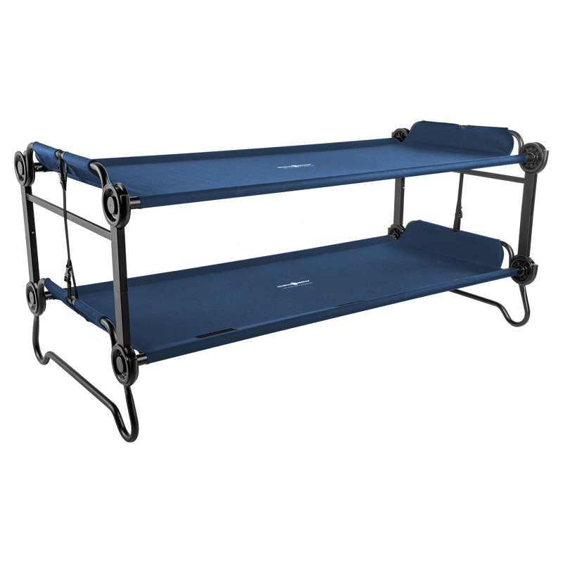 Disc-O-Bed Extra Large Outdoor Convertible 2 Person Portable Camping Cots, Navy, Navy