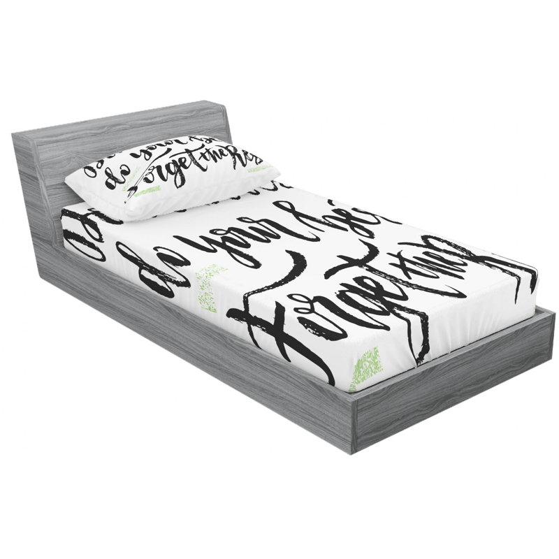 Saying Microfiber Sheet Set, Twin Sheet Set + Fitted Sheet + 1 Pillowcase