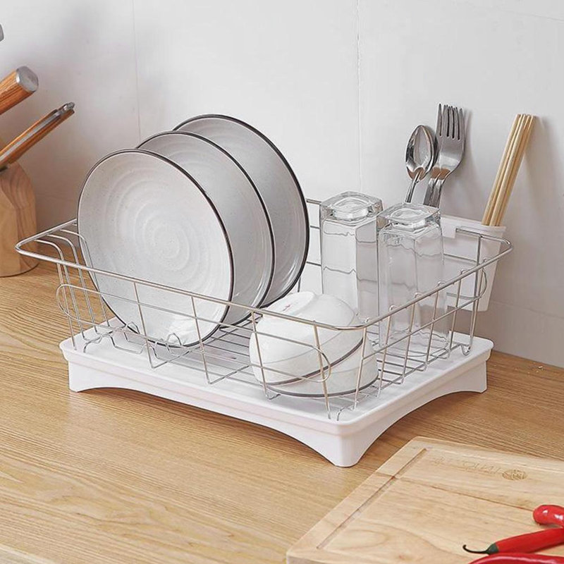 Brame Rinse Basket, Steel/White
