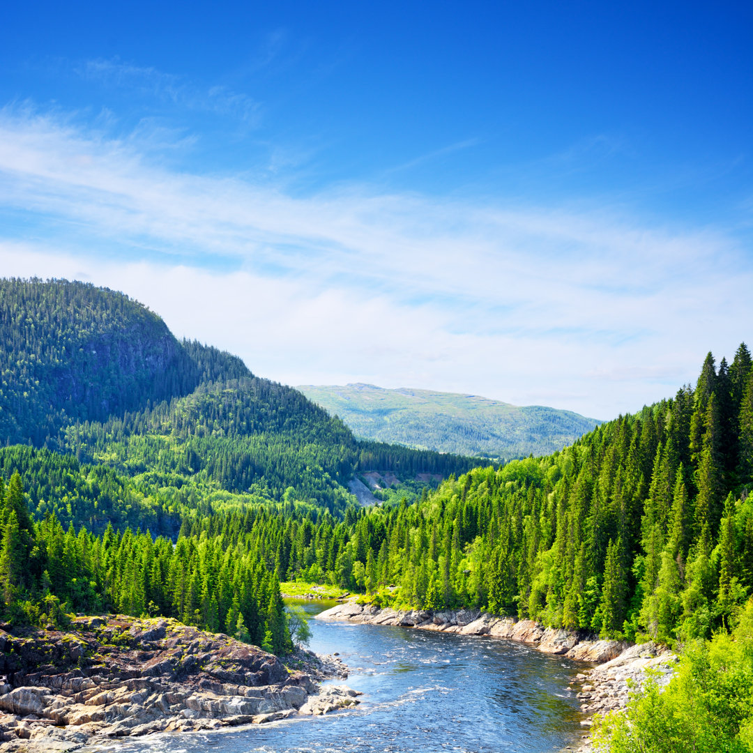 Namsen Fluss, Norwegen von Alxpin - Druck ohne Rahmen auf Leinwand