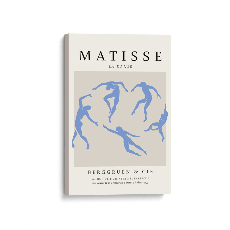 Affiche La Danse en bleu Matisse, H 18 po x l 12 po, Toile tendue