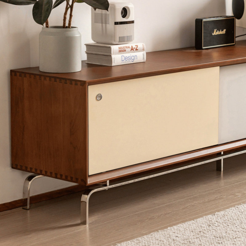 Meuble télé rétro - Rangement moderne compact, H 21,34 po x L 82,68 po x l 15,75 po