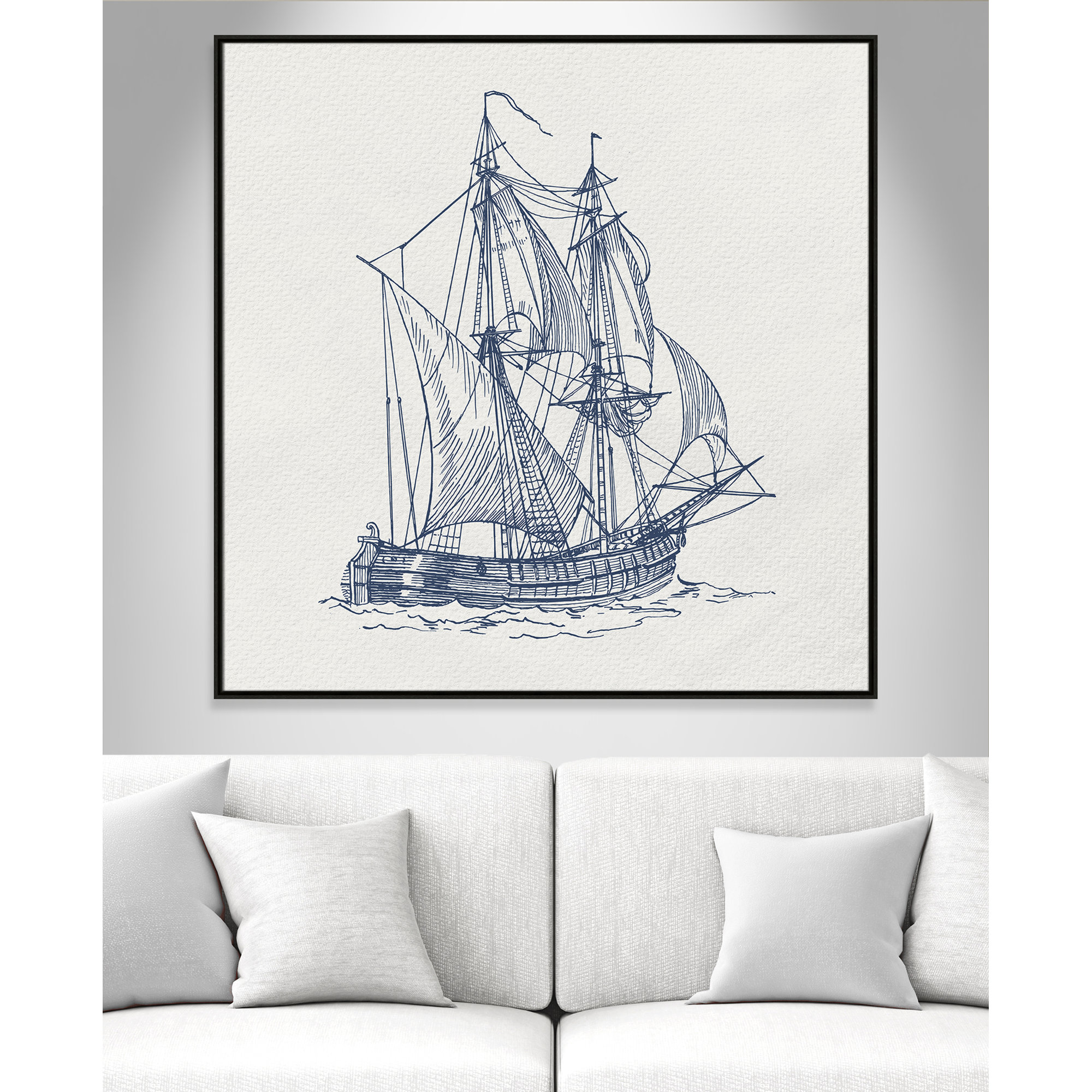 Into the Sea I Print by Kimberly Allen, Espresso, 46.5" H x 46.5" W