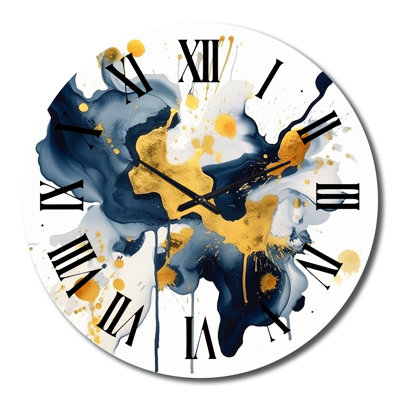 Horloge murale à franges bleu foncé et or XXII