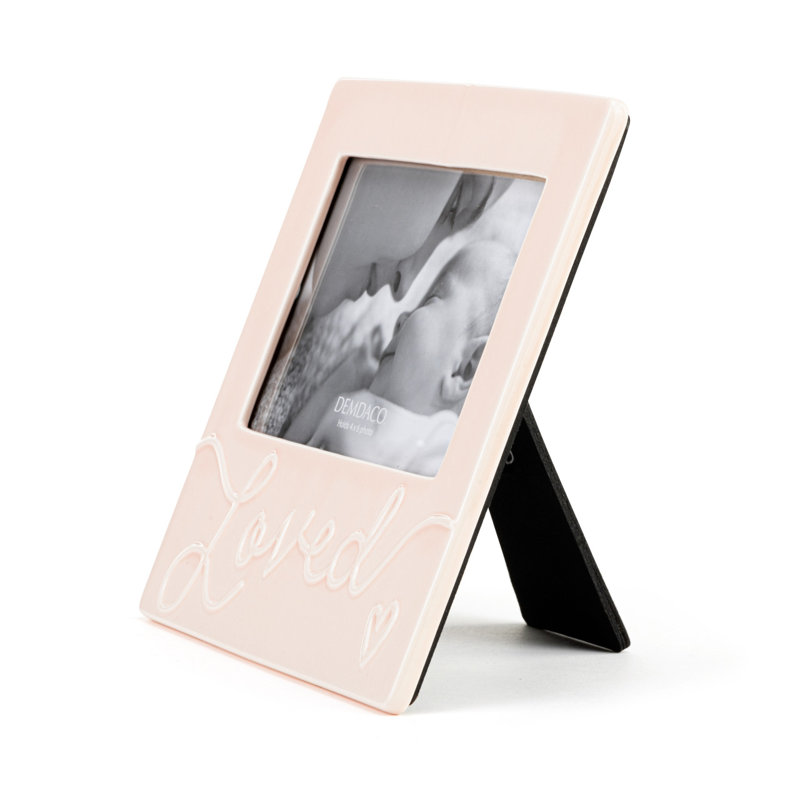 Ceramic Embossed Picture Frame, Pink