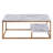 Carbone Modern Marble Effect Coffee Table with Lower Shelf Storage and Brass-Finish Frame