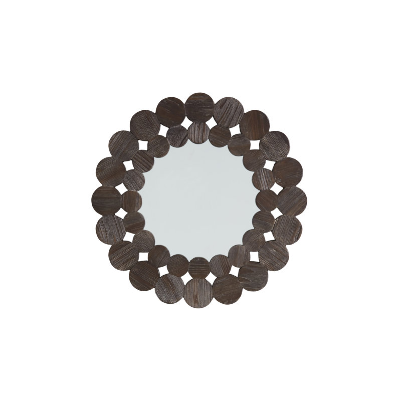 Miroir d'appoint Alikee Farmhouse, Marron foncé, 23,6 po x 23,6 po