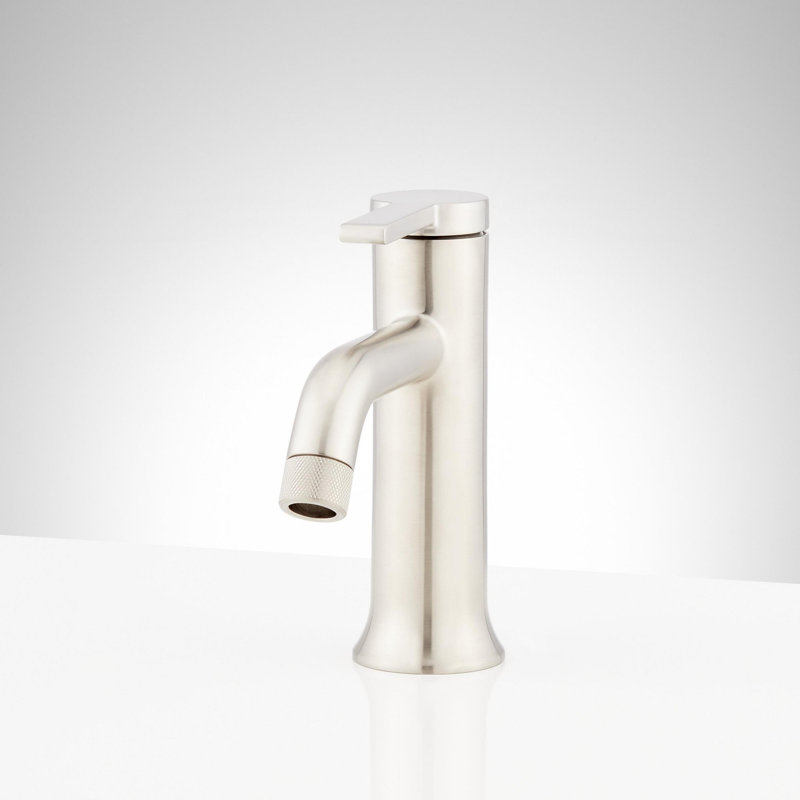 Robinet de salle de bain monotrou 1,2 GPM avec poignée levier Lentz, Nickel brossé