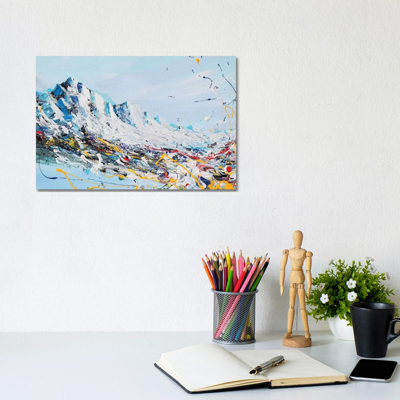 Mountain Fun by Piero Manrique - Painting on Canvas, 20.32 cm H x 30.48 cm W, Wrapped Canvas