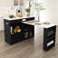 Îlot de cuisine extensible et multifonctionnel, MDF et placage marbre, style rétro pour maisons modernes