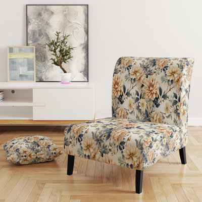 Fauteuil de chambre Antique Antique Floral Elegance II - Velours rembourré Cottage