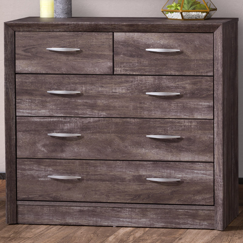 Commode 5 tiroirs Lodsworth, Gris chêne lavé