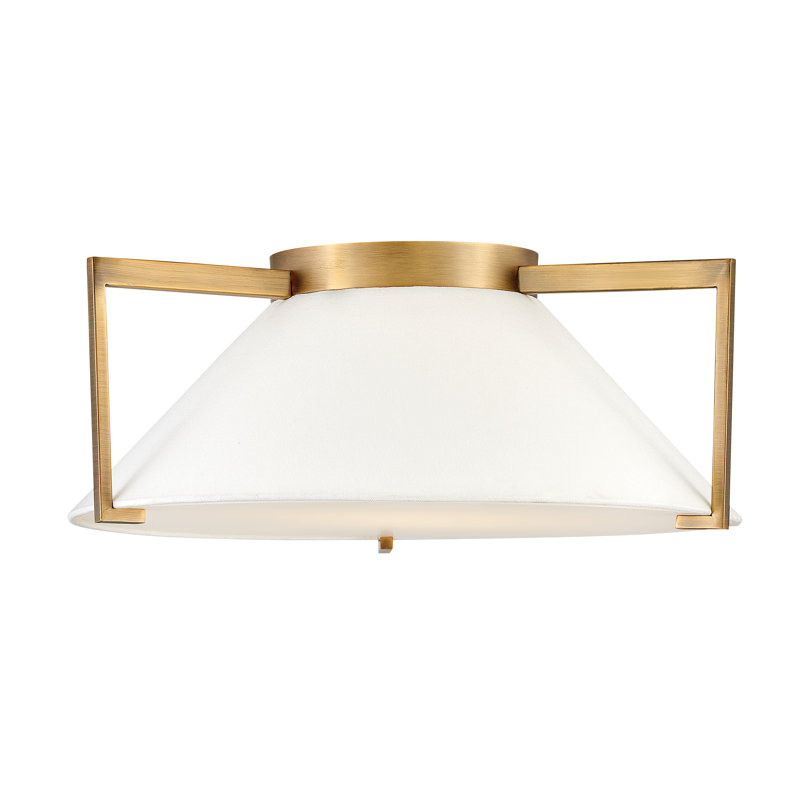 LED Flush Mount, Brushed Bronze, 7.5" H x 20" W x 20" D