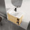 Meuble-lavabo mural 28 po avec lavabo en céramique et porte à fermeture en douceur 28 po