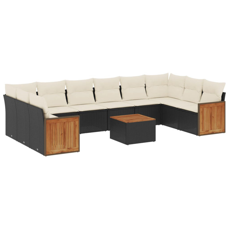 Vidaxl Garden Sofa Set Black