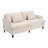 Chenille Fabric Loveseat Sofa, 2-Seat Upholstered Loveseat Sofa Couch For Living Room,Brown Wood Feet Sofa For Bedroom, Reading (Chenille)-251217184