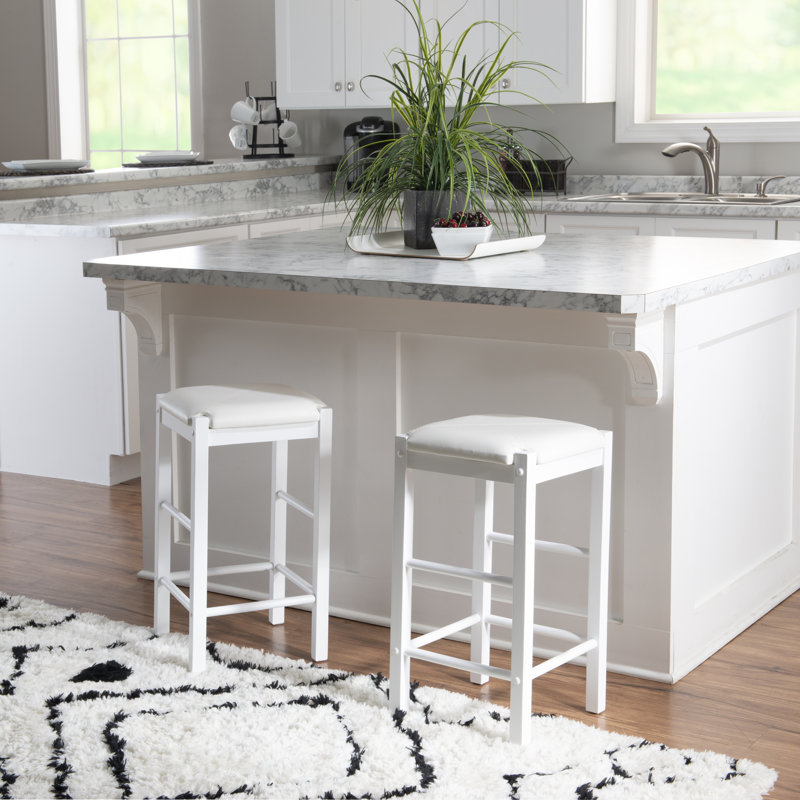 Loria Upholstered Counter Stool, White