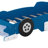 Blue Twin Race Car Platform Bed With Wheels - Structure For Long-Term Use Functional Design-690211004