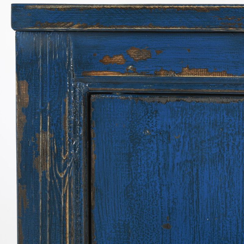 Buffet en bois de pin récupéré Amherst, Bleu royal