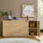 Clare Modern 63"W Slatted Door Sideboard with Horizontal Fluted and Adjustable Shelves-1176448059
