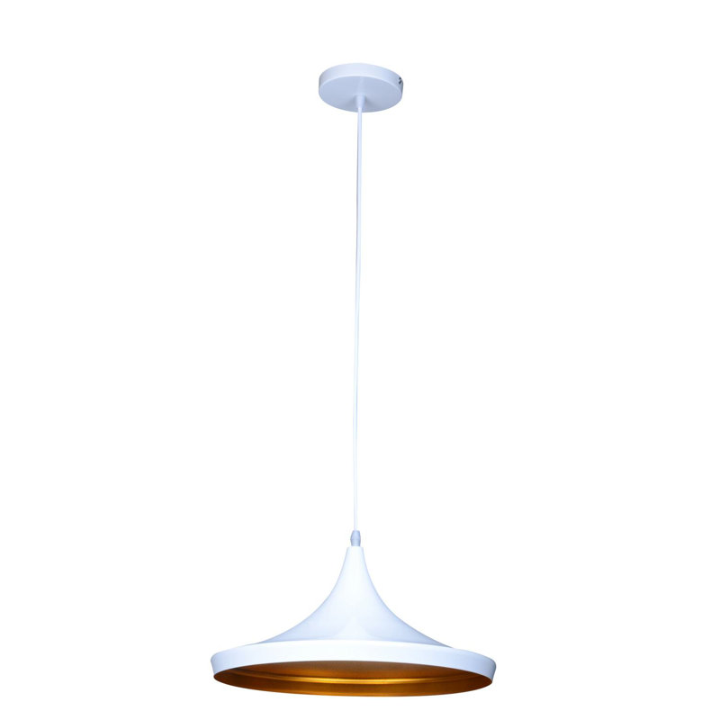 Roberson 1 - Light Single Pendant, White / Gold