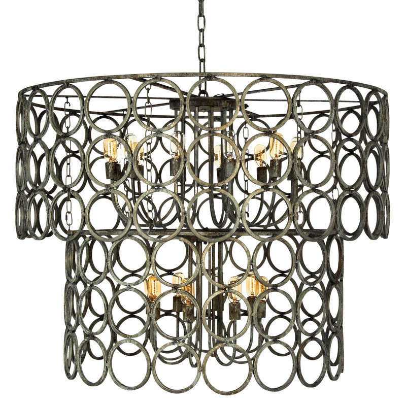 Milian 20 - Light Unique Tiered Chandelier, Deep Ocean