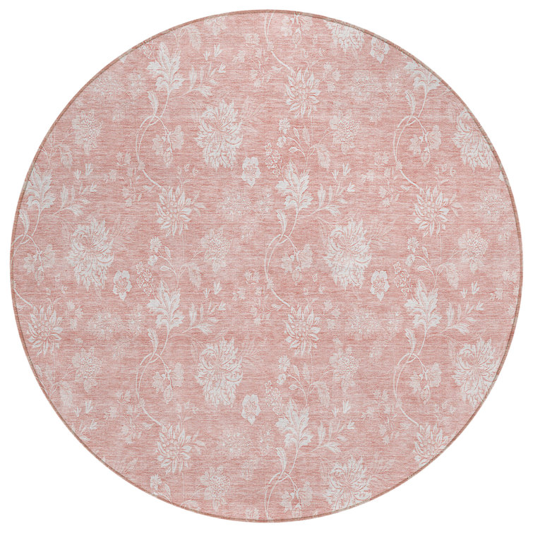 Myqueal Flatweave Washable Floral Indoor / Outdoor Rug